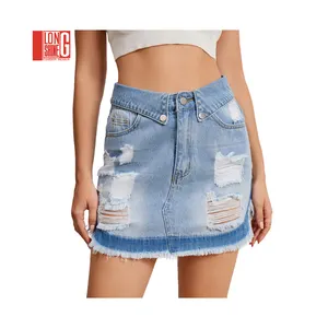 Nouvelle jupe en jean bleu Denim Assassin Micro Mini jupe pour femmes vente en gros