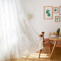 Innermor personnalisé 3D blanc Voile voilages café ondulé conception pour salon chambre salle à manger
