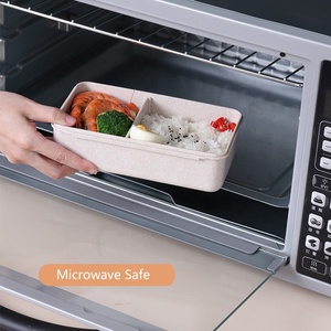Food Container Set Food Bento Box Lunch Box Eco Friendly Wheat Straw Fiber Bento Box Lunch Food Container Tiffin Lunch Box With Fork Spoon Cutlery Set