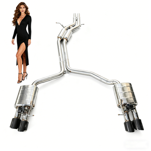 Système d'échappement Catback à haute performance avec silencieux pour Audi <span class=keywords><strong>S4</strong></span> S5 B8 B8.5 <span class=keywords><strong>B9</strong></span> 3.0t, en acier inoxydable poli miroir - Product Image 1
