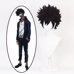 Pelucas de Cosplay de Ainizi, Sintéticas, Cortas, Negras, de la <span class=keywords><strong>Serie</strong></span> <span class=keywords><strong>My</strong></span> <span class=keywords><strong>Hero</strong></span> <span class=keywords><strong>Academia</strong></span>, Personaje de Dabi, para Niños - Product Image 1
