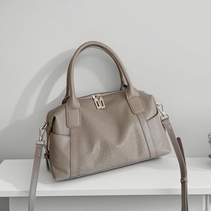 Women's Genuine Leather Tote Bag Horizontal Square Zipper Closure <b>Adjustable</b> Detachable <b>Strap</b> Everyday Use Spring 2026 - Product Image 3