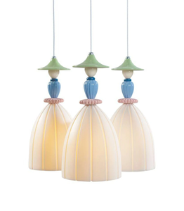Lámpara de Techo de Lujo de Alta Gama para Sala de Estar, <span class=keywords><strong>Lladro</strong></span> Mademoiselle, Redonda, con 3 Luces, Estilo Sharing Secrets - Product Image 4