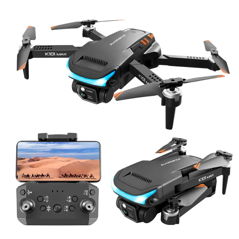 Hot Selling Professional Long Distance Control Big Battery GPS 4K HD Brushless Motor FPV RC Quadcopter K101 Smart Drone