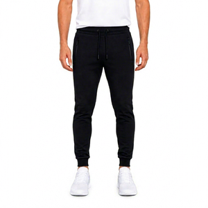 Pantalon de jogging athlétique et fuselé noir en molleton pour homme X Sports City avec logo personnalisé, design minimaliste, respirant, coupe régulière, idéal pour l'automne - Product Image 1