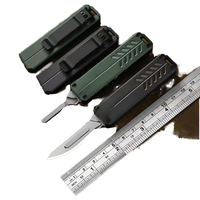 Vente directe usine Couteau scalpel pliant en acier inoxydable D2 avec manche en aluminium, couteau de camping EDC, auto-défense, DIY, OEM, garantie 1 an, 10 exemplaires