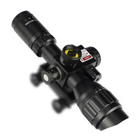 Lunette de visée compacte Ohhunt 2.5-10x32 Combo avec réticule éclairé rouge et vert, viseur tactique avec laser rouge