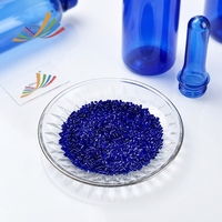 Masterbatch PET bleu transparent haute clarté pour bouteilles d'eau minérale et emballages de boissons