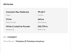 Trehalose Anhydre Stable : Additif Industriel Polyvalent pour la Conservation de la Fraîcheur, la Fabrication de Boissons et la Production de Crèmes - Product Image 6