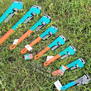 Jeu <span class=keywords><strong>de</strong></span> 3 clés à tuyaux industrielles robustes 12, 14, 18 pouces avec poignée souple en acier à haute teneur en carbone, kit réglable pour la construction - Product Image 1