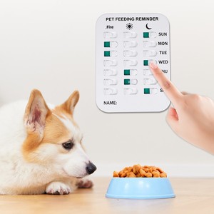 Tablero de registro de alimentación de mascotas, tarjeta de recordatorio de alimentación para perros, tablero de plástico ABS magnético de pared con temporizador para alimentación - Product Image 1