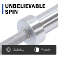 Barre de musculation fixe chromée Rouser Fitness WL-CP-28, barre de musculation professionnelle pour entraînement de force en salle de sport commerciale
