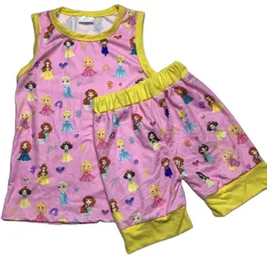Conjuntos de roupas de bebê, conjuntos de roupas para meninas de 1-14 anos de idade, com plissado, shorts de combinação