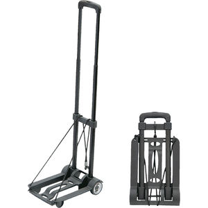 Chariot - chariot pliant noir, capacité de 45 kg, structure en ABS, design compact, transport et stockage faciles. - Product Image 1