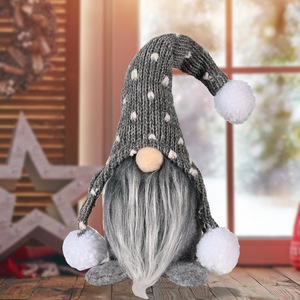 White Bearded Faceless Christmas Plush Figurine <b>Toy</b> Ornament Nordic Forestman <b>Knitted</b> Hat Dwarf Doll Eco-Friendly Christmas - Product Image 5