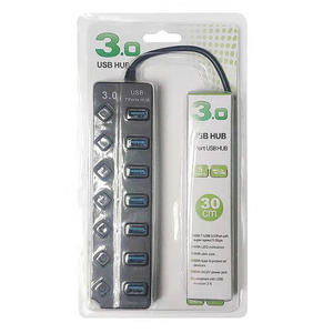 Hub USB 3.0 haute vitesse, <span class=keywords><strong>adaptateur</strong></span> multi-USB, 7 ports, hub d'extension multiple avec interrupteur, câble de 30 cm de long pour PC - Product Image 2