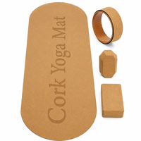 Tapis de yoga en liège, ensemble bien-être, surface en liège naturel, blocs de yoga, support en caoutchouc, marque privée, collection studio