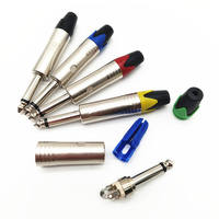Prise audio mono/stéréo 6,35 mm de haute qualité - Connecteur mâle/femelle en métal argenté coloré pour microphone/haut-parleur