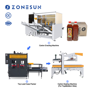 ZONESUN ZS-CSPM2 Automatic Paper Carton Box Erector Vertical <b>Top</b> <b>Loading</b> Case Packer Sealing Machine Packaging Production Line - Product Image 1