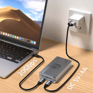 Enclosure SSD M.2 Doppio NVME Compatibile con Interfaccia Type C 3.2, Alta Capacità 16TB, Ventola di Raffreddamento Integrata, Velocità 20Gbps - Product Image 4