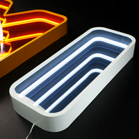 Enseigne LED personnalisée à plusieurs niveaux, enseigne en acrylique pour mariage, lettres miroir abyssales, enseigne LED à lettres infinies, enseignes miroir infinies