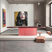 Nouveauté Table basse moderne simple en acrylique rose mat Table en acrylique pour salon au design tendance