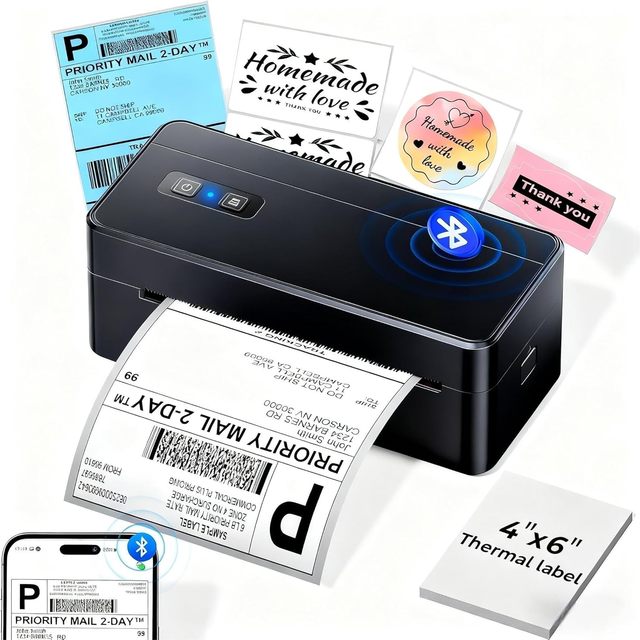 2410BT  Thermal Shipping Label Printer 4x6 Wireless Label Maker with Tape for Small Business