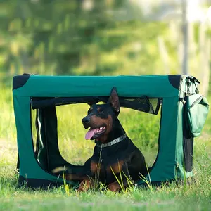 Bolsa plegable portátil para mascotas, jaula de tela Oxford para perros medianos y grandes