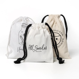 Custom Logo Printed White Cotton Canvas <b>Dust</b> <b>Bag</b> for Baby Shoe High Quality Cotton Drawstring Packaging Pouch for Shoe - Product Image 2