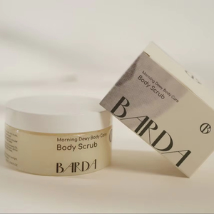 Gommage corporel haut de gamme OEM, pot avec couvercle blanc, doublure en aluminium, boîte personnalisée, étiquette et cellophane pour l'exportation - Product Image 1