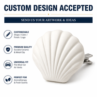 Diffuseur d'huiles essentielles en céramique poreuse en forme de coquille Saint-Jacques pour grille d'aération de voiture, pierre aromatique, désodorisant pour l'intérieur du véhicule
