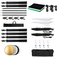 5 1 réflecteur 6.5x10ft photographie vidéo Studio éclairage Kit parapluie toile de fond support 5 1 réflecteur Photo Studio accessoires