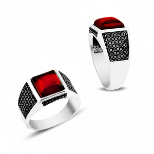 925K Sterling <b>Silver</b> Zircon <b>Men</b> <b>Ring</b> - Product Image 2