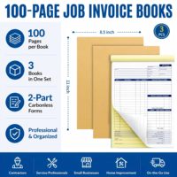 Libro de Formularios de Trabajo sin Carbón 8.5x11, Libro de Facturas de Trabajo A4 de 2 Partes, Formulario de Reparación Automotriz con Logotipo Personalizado, Libro de Recibos de Ventas A6