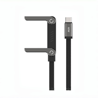 Câble de chargeur invisible avec support, câble plat USB C vers USB C 60W, câble de charge rapide multifonctionnel pour le jeu et le bureau