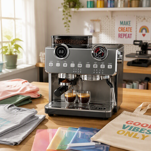 Machine à café expresso commerciale en acier inoxydable de 2,5 L avec moulin à grains intégré et mousseur à vapeur - Product Image 5