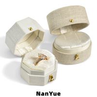 Boîtes à bagues en lin de luxe avec logo personnalisé, mini boîtes à bijoux en forme de coquille, emballage pour bagues de fiançailles, mariage, demande en mariage, boîte de rangement pour bagues
