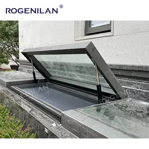 ROGENILAN Fenêtre de lucarne motorisée automatique rétractable en plein air en aluminium pour toit coulissant en verre intelligent