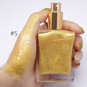 MLM Private Label Custom Scent 100ml Shimmer Body Oil Cylinder Gold Cap Long Lasting Glow smooth <b>texture</b> lightweight oil - Product Image 6