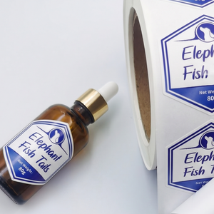 <b>Elephant</b> Fish Tails Hexagon Self-Adhesive Labels Paper Offset Printing Durable 3 in Core Dia. Food Packaging - Product Image 4