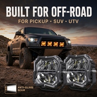 Par de Luces LED de Conducción de 5 Pulgadas y 40W, 18000LM, Antideslumbrantes, Luz Ámbar DRL, 9-30V, para Camionetas, SUV, UTV, Todoterreno