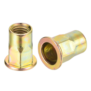 Écrou à sertir à tête plate demi-hexagonale en acier inoxydable 304/acier au carbone, plaqué zinc jaune, fileté M4 M5 M6 M12 - Product Image 4