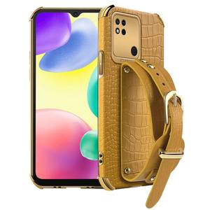 Custodia posteriore per cellulare elettrolitica con struttura in coccodrillo con cinturino per <span class=keywords><strong>Xiaomi</strong></span> <span class=keywords><strong>Redmi</strong></span> 10A 10C K50 <span class=keywords><strong>Note</strong></span> 10 <span class=keywords><strong>11E</strong></span> K50 Pro K40 - Product Image 5