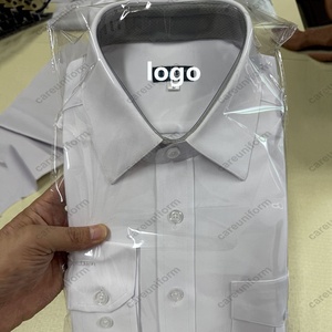 Envío Rápido, Camisas Blancas <span class=keywords><strong>de</strong></span> Poliéster y Elastano para Hombre, Camisa <span class=keywords><strong>de</strong></span> Piloto, Uniforme Personalizado <span class=keywords><strong>de</strong></span> Aerolínea Americana, Listo para Enviar - Product Image 5
