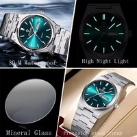 BINBOND B102 102 модные повседневные деловые кварцевые часы из нержавеющей стали водонепроницаемые с пряжкой светящийся календарь Мужские часы для мужчин