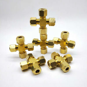 Connecteur en cuivre à quatre voies, manchon de compression 6 8 9.52 10mm pour humidificateur, eau, huile, vapeur, raccord de tuyau durable - Product Image 4