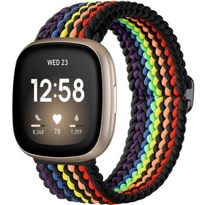 Correa deportiva de tela directa de fábrica para <span class=keywords><strong>Versa</strong></span> para <span class=keywords><strong>Fitbit</strong></span> Sense/<span class=keywords><strong>Fitbit</strong></span> <span class=keywords><strong>Versa</strong></span> 3/ <span class=keywords><strong>Versa</strong></span> 4/ Sense <span class=keywords><strong>2</strong></span> pulsera de nailon trenzado elástico - Product Image 2