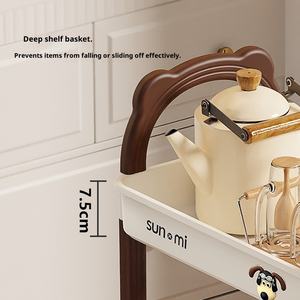 Plastic Staande Multifunctioneel Gelaagd Opbergrek Voor <span class=keywords><strong>Trolley</strong></span> Woonkamer Keuken Slaapkamer Verplaatsbare Opslag Schoonmaken - Product Image 3