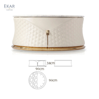 Table basse élégante en marbre Shadow Frost pour une vie luxueuse