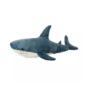 Custom Anime Plush Toy Shark Soft PP Cotton Filled Pillow for Baby Kids Comes with Opp Package for Gift Plush Shark Toy